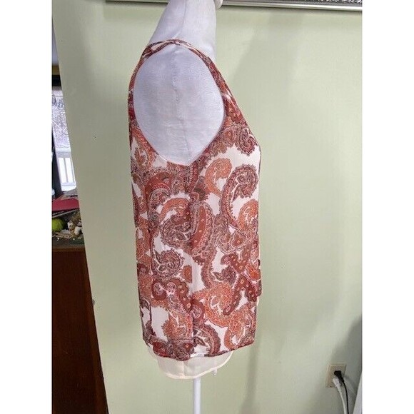 Violet + Claire Sz S Paisley Sleeveless Lightweight Sleeveless Blouse Layered - Picture 8 of 11